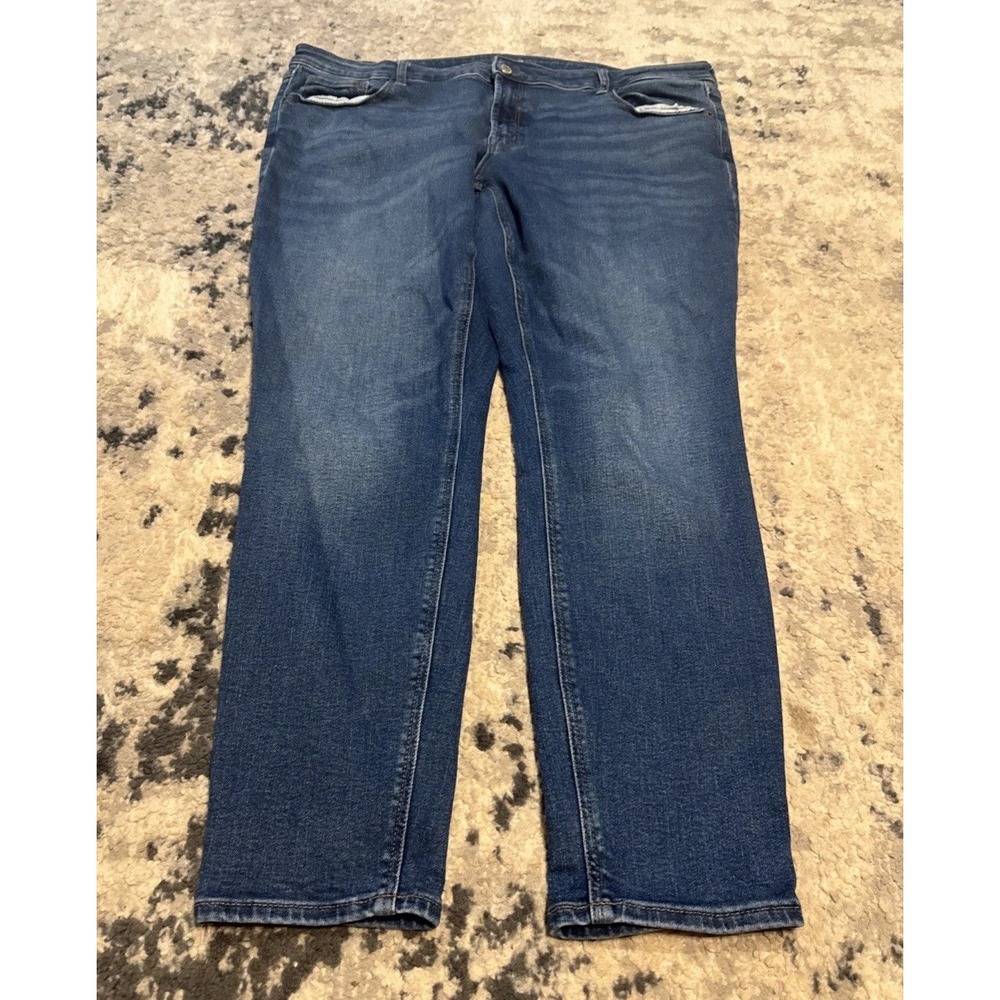 Old Navy Rockstar Mid Rise Super Skinny Ankle Jeans Med Wash Blue Sz 18 Womens